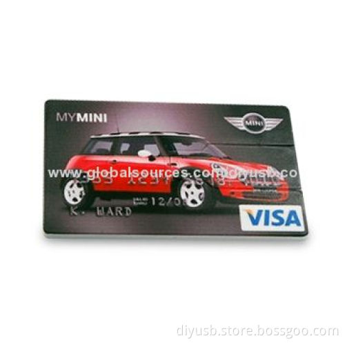 USB Flash Drives with Capacity of 128MB to 16GB, Credit Card Shaped, CE and RoHS Marks